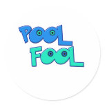 Pool Fool Round Stickers