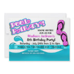 Pool Party Birthday Custom Announcements