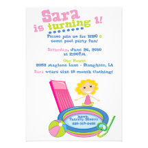 Pool Party Birthday Invite
