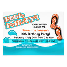 Pool Party Birthday Invite