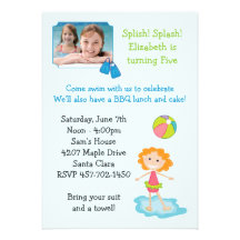 Pool Party Birthday Party Invitation