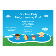 Pool Party Birthday Party Invitation