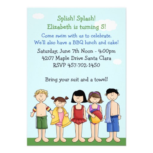 Pool Party Birthday Party Invitation