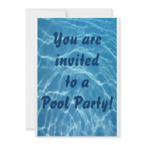 Pool Party Invitation (Water Waves Background)