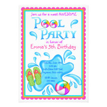 Pool Party Invitations