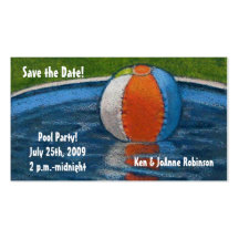 POOL PARTY SAVE THE DATE CARD BUSINESS CARD TEMPLATES