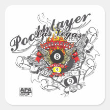 Pool Player For Life Square Sticker