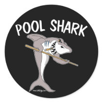 Pool Shark Round Stickers