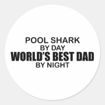 Pool Shark World's Best Dad by Night Stickers