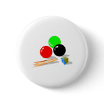 Pool Stick and Balls Pinback Buttons