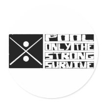 Pool Survive Round Stickers