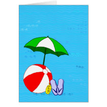 Pool Toys Blue Water Blank Art Card