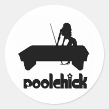 PoolChick Logo Round Stickers