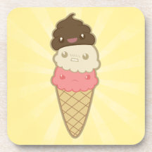 Poop on Ice Cream Beverage Coaster