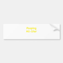 Pooping All Star Bumper Stickers