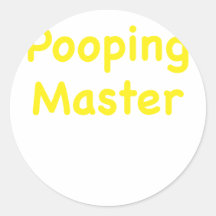 Pooping Master Round Sticker