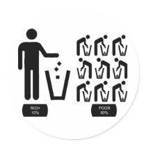 Poor and Rich Round Stickers