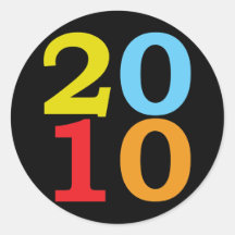 Pop Art 2010 Round Sticker