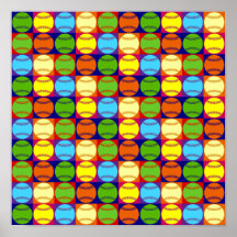 Pop Art Baseballs Pattern Print