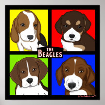 Pop Art Beagle Family Poster