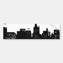 Pop Art Black & White New York Bumper Stickers