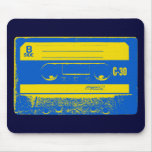 Pop Art Cassette Tape Graphic in Yellow & Blue