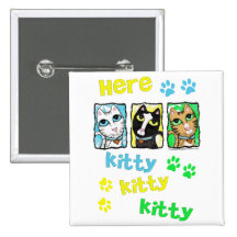 Pop Art Cats Pinback Buttons