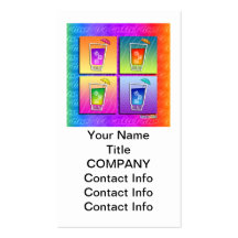 Pop Art COCKTAILS BUSINESS CARD (vertical)
