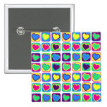 Pop art  colorf hearts button buttons