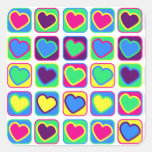 pop art colourful hearts sticker