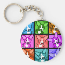 Pop Art Corgi Keychains