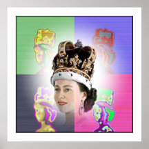 Pop Art coronation for Elizabeth II Print