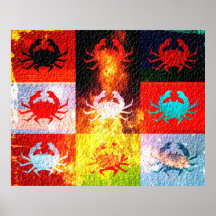 Pop Art Crab Poster 3