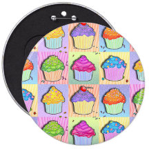 Pop Art CUPCAKES BUTTON