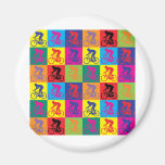 Pop Art Cycling Fridge Magnets