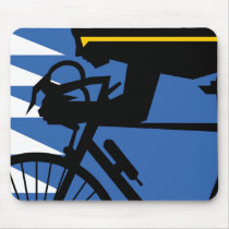 Pop Art Cyclist Mouse Pads