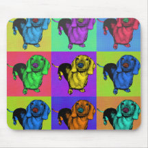Pop Art Dachsund Doxie Panels Multi-Colour Popart Mouse Pads