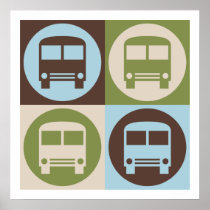 Pop Art Driving a Bus Print