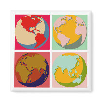 Pop Art Earth Fridge Magnet