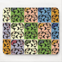Pop Art Fish Collage Mouse Pad