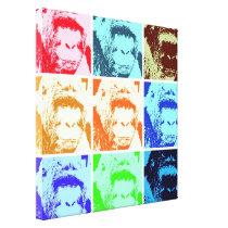 Pop Art Gorilla Wrapped Canvas