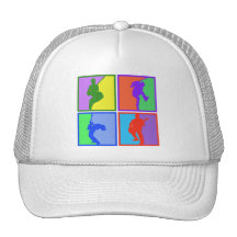 POP ART GUITAR ROCK TRUCKER HATS