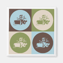 Pop Art Heavy Equipment Refrigerator Magnets