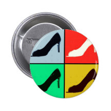 Pop Art High Heel Pumps Button