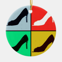 Pop Art High Heel Pumps Christmas Tree Ornament