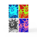 Pop Art Lady Liberty New York City Greeting Cards