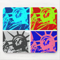 Pop Art Lady Liberty New York City Mouse Pads