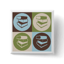 Pop Art Library Work Pinback Button