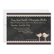 Pop Art Love Birds Wedding Invitation