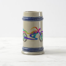 Pop Art MOTORCYCLE BEER STEIN Mug
